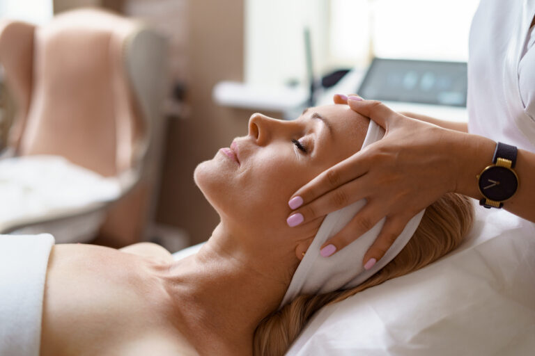 A woman prepares for a Cosmelan MD peel